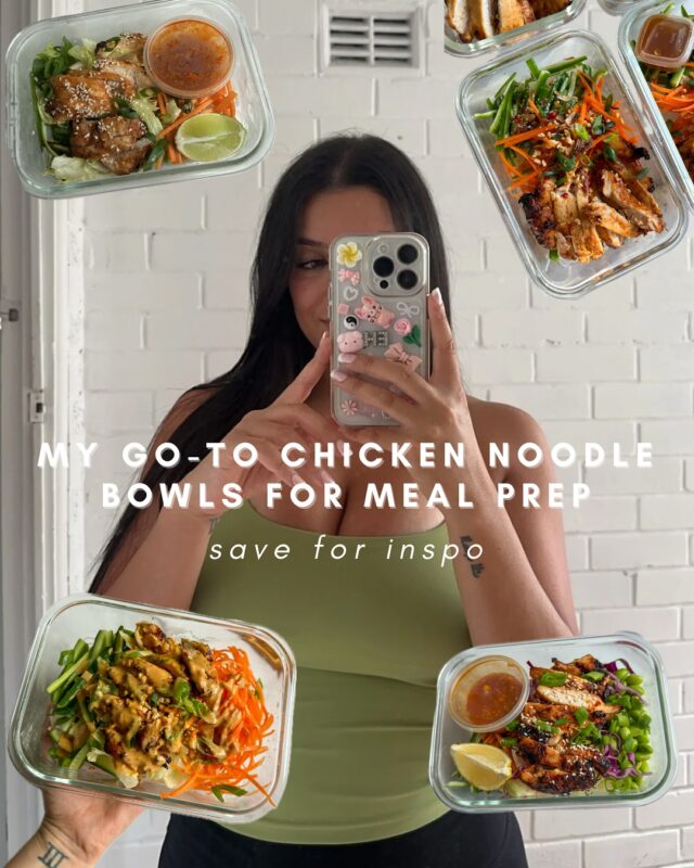 Chicken Vermicelli Noodle Bowls are the best kind of meal prep tbh >>> all super high in protein & fibre & low in calories 🙌🙌 

Comment “Recipes” and I’ll dm you my Chicken Noodle Bowls Recipes 🫶✨

#mealprep #highprotein #chickennoodlebowls #chickenmealprep #highproteinmealprep #mealpreprecipes #eliyaeats #lowcalorierecipes